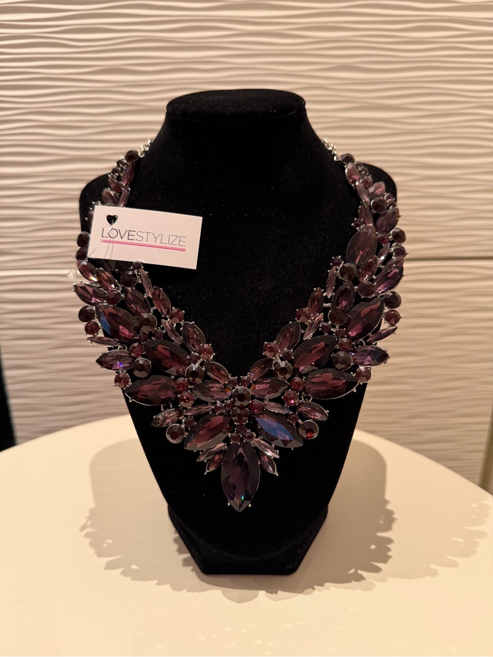 Purple Statement Crystal Necklace